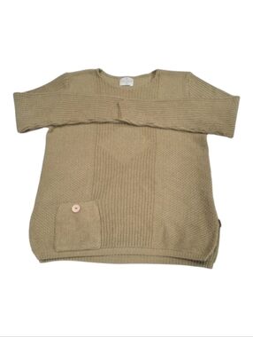 ✨2/$25 Tivoli cottage core Green Women Cable Knit Sweater Pocket Granola Girl L